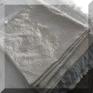 D61. Queen ivory matelasse. - $22